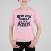 Real Men Smell Like Diesel Truck Mechanic Humor T Shirt For Kid