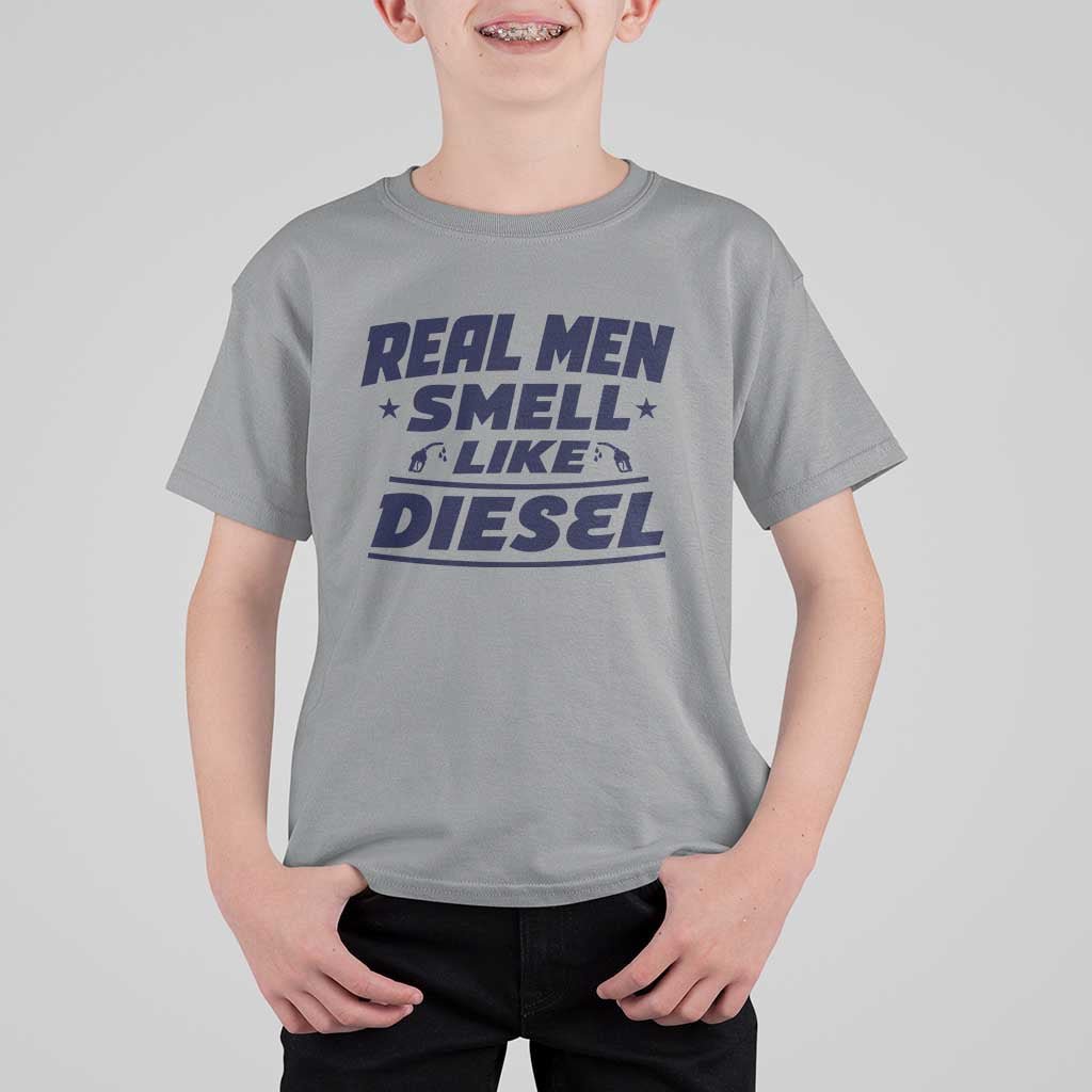 Real Men Smell Like Diesel Truck Mechanic Humor T Shirt For Kid