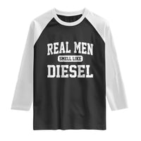 Funny Truck Mechanic Raglan Shirt Real Men Smell Like Diesel