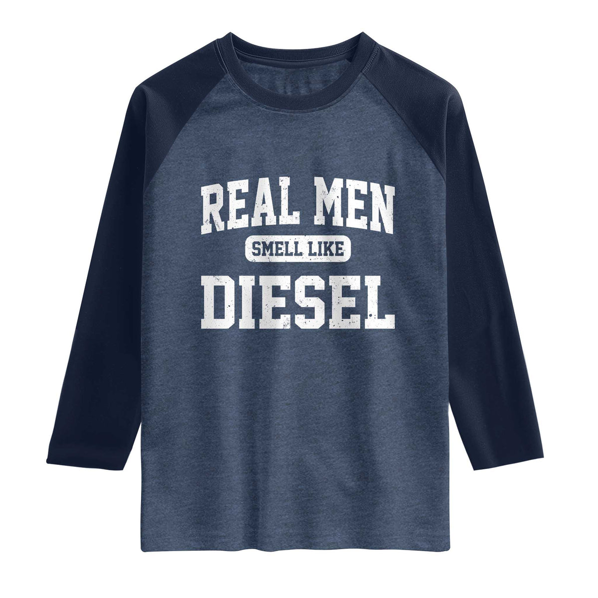 Funny Truck Mechanic Raglan Shirt Real Men Smell Like Diesel
