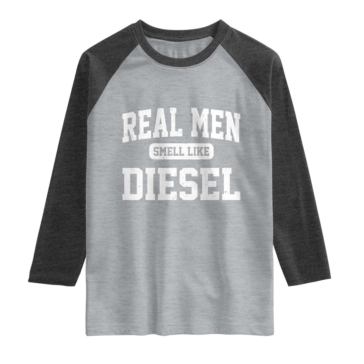 Funny Truck Mechanic Raglan Shirt Real Men Smell Like Diesel