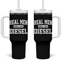 Funny Truck Mechanic Tumbler With Handle Real Men Smell Like Diesel