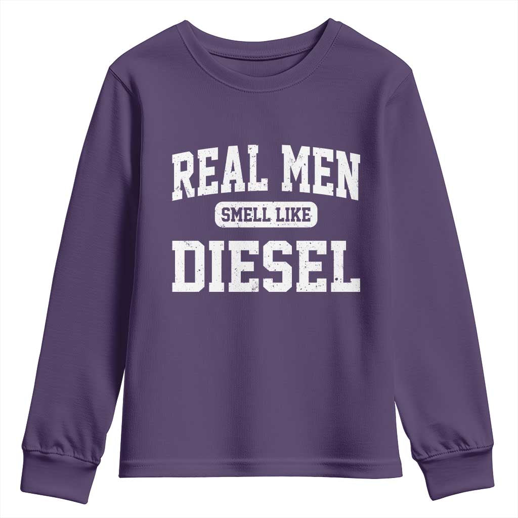 Funny Truck Mechanic Youth Sweatshirt Real Men Smell Like Diesel