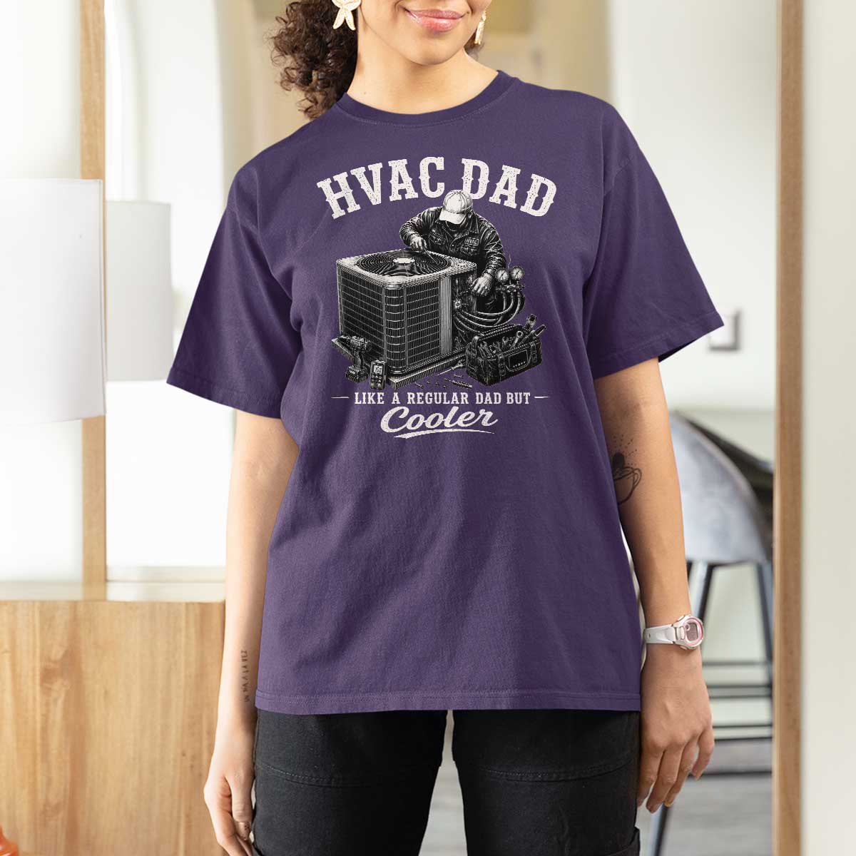 HVAC Dad T Shirt For Women Funny Technician Fathers Day Graphic