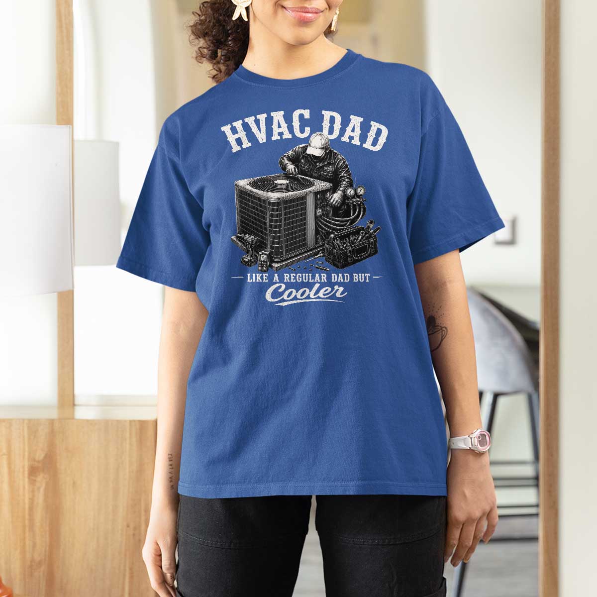 HVAC Dad T Shirt For Women Funny Technician Fathers Day Graphic