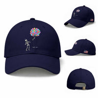 Well Shit Skeleton Detached Arm Baseball Cap Gothic Halloween Flying Balloons Graphic