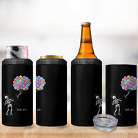 Well Shit Skeleton Detached Arm 4 in 1 Can Cooler Tumbler Gothic Halloween Flying Balloons Graphic