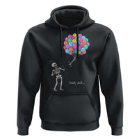 Well Shit Skeleton Detached Arm Hoodie Gothic Halloween Flying Balloons Graphic