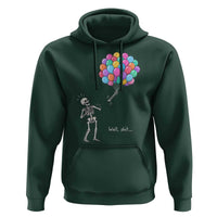 Well Shit Skeleton Detached Arm Hoodie Gothic Halloween Flying Balloons Graphic