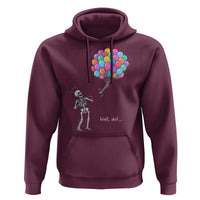 Well Shit Skeleton Detached Arm Hoodie Gothic Halloween Flying Balloons Graphic