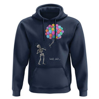 Well Shit Skeleton Detached Arm Hoodie Gothic Halloween Flying Balloons Graphic