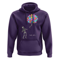 Well Shit Skeleton Detached Arm Hoodie Gothic Halloween Flying Balloons Graphic