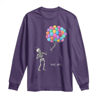 Well Shit Skeleton Detached Arm Long Sleeve Shirt Gothic Halloween Flying Balloons Graphic