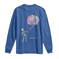 Well Shit Skeleton Detached Arm Long Sleeve Shirt Gothic Halloween Flying Balloons Graphic