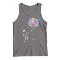 Well Shit Skeleton Detached Arm Tank Top Gothic Halloween Flying Balloons Graphic