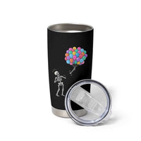 Well Shit Skeleton Detached Arm Tumbler Cup Gothic Halloween Flying Balloons Graphic