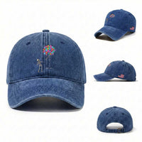 Well Shit Skeleton Detached Arm Washed Cotton Baseball Cap Gothic Halloween Flying Balloons Graphic