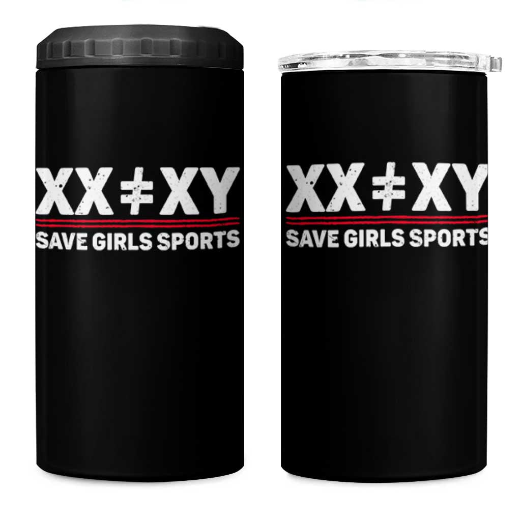 XX Does Not Equal XY Save Girls Sports 4 in 1 Can Cooler Tumbler