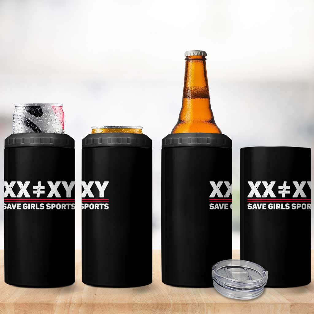 XX Does Not Equal XY Save Girls Sports 4 in 1 Can Cooler Tumbler