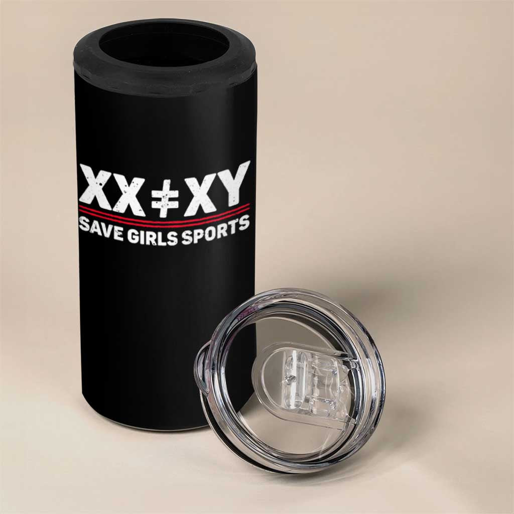 XX Does Not Equal XY Save Girls Sports 4 in 1 Can Cooler Tumbler