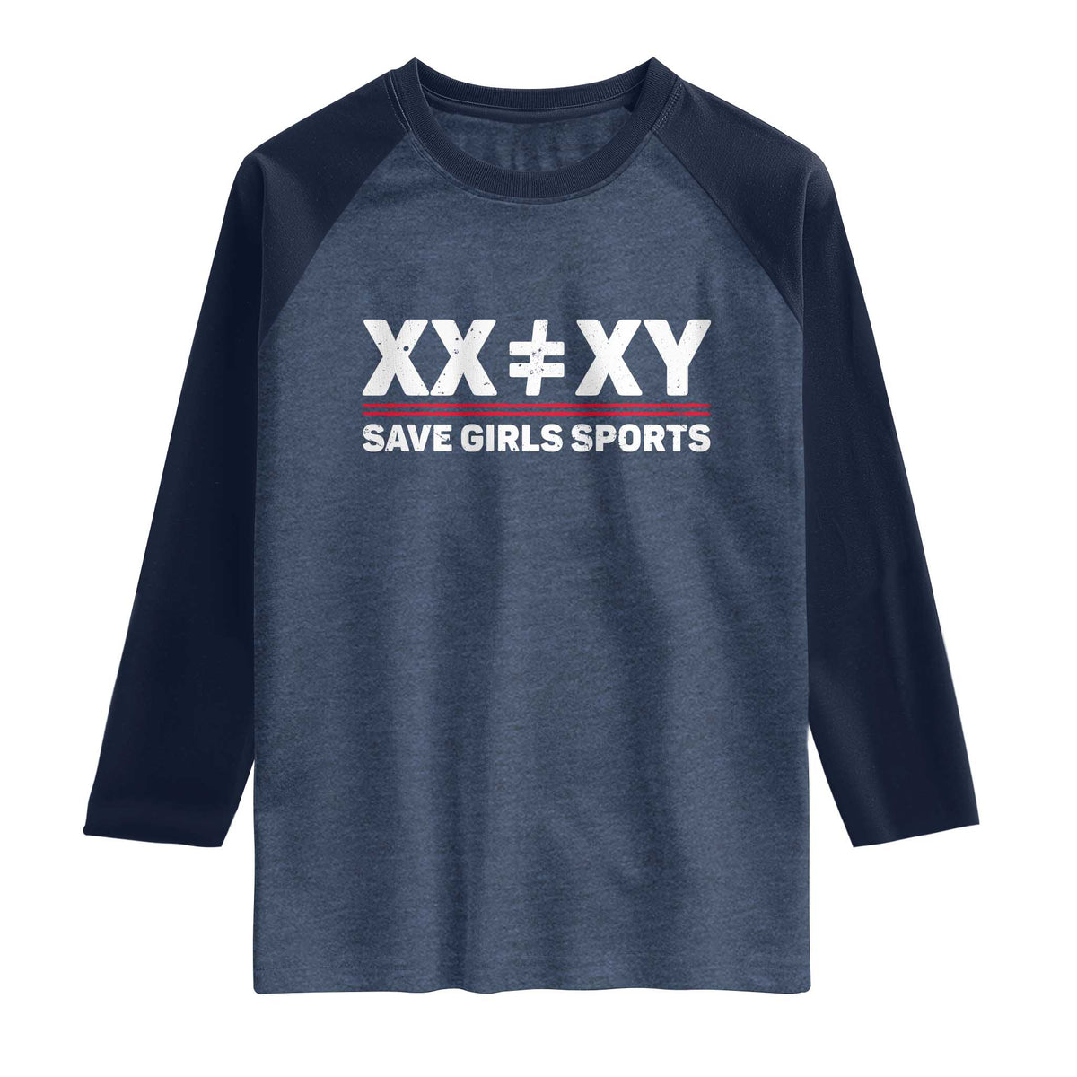 XX Does Not Equal XY Save Girls Sports Raglan Shirt