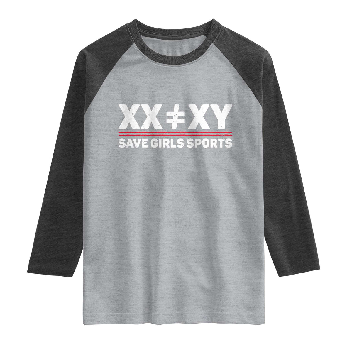 XX Does Not Equal XY Save Girls Sports Raglan Shirt