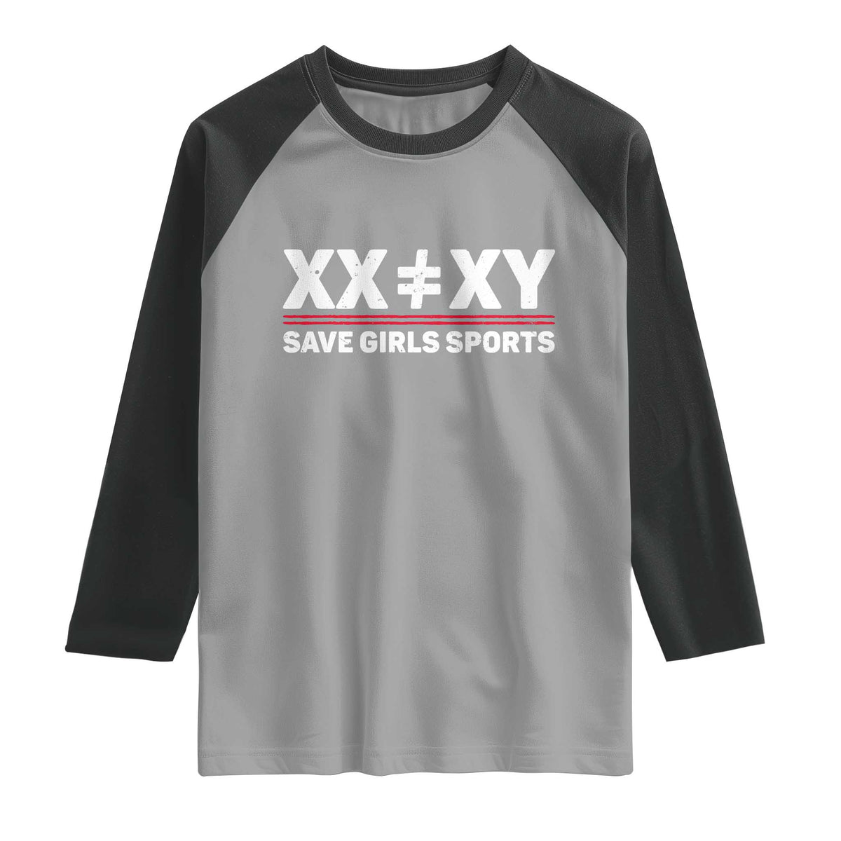 XX Does Not Equal XY Save Girls Sports Raglan Shirt