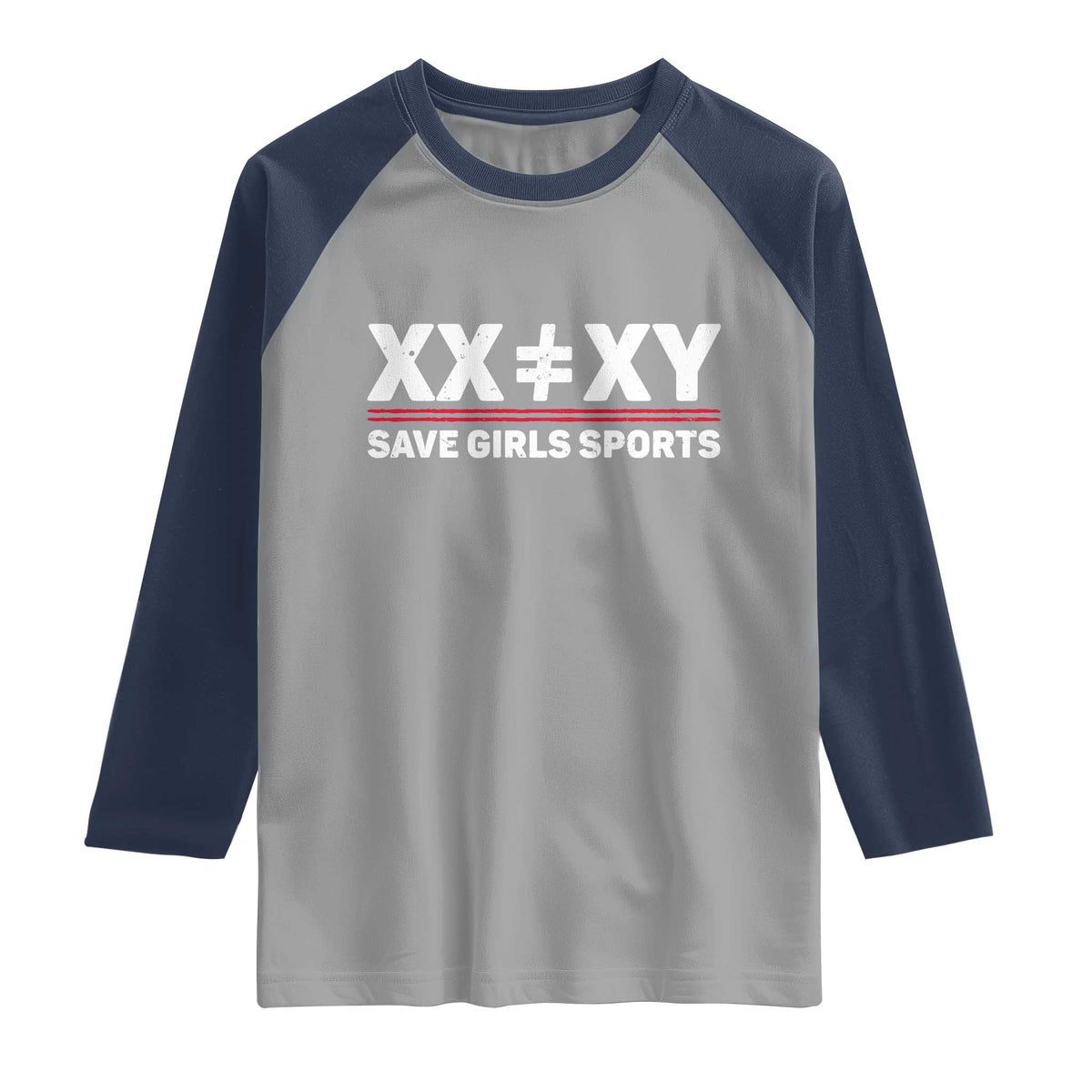 XX Does Not Equal XY Save Girls Sports Raglan Shirt