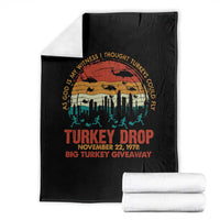 WKRP Turkey Drop Throw Blanket Funny Thanksgiving Day First Annual WKRP - Wonder Print Shop