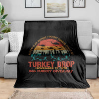 WKRP Turkey Drop Throw Blanket Funny Thanksgiving Day First Annual WKRP - Wonder Print Shop