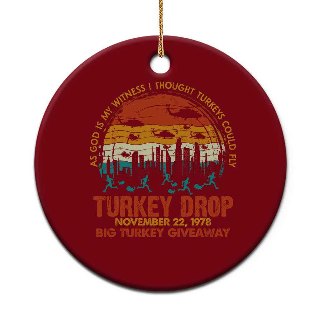WKRP Turkey Drop Ceramic Ornament Funny Thanksgiving Day First Annual WKRP - Wonder Print Shop
