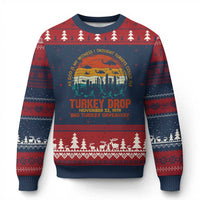 WKRP Turkey Drop Ugly Christmas Sweater Funny Thanksgiving Day First Annual WKRP - Wonder Print Shop