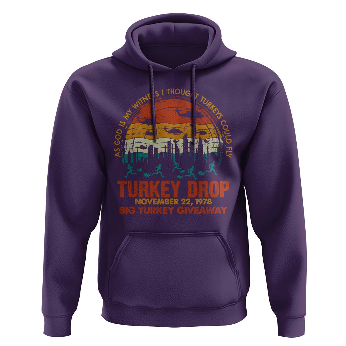 WKRP Turkey Drop Hoodie Funny Thanksgiving Day First Annual WKRP - Wonder Print Shop