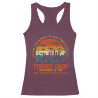 WKRP Turkey Drop Racerback Tank Top Funny Thanksgiving Day First Annual WKRP - Wonder Print Shop