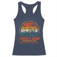 WKRP Turkey Drop Racerback Tank Top Funny Thanksgiving Day First Annual WKRP - Wonder Print Shop