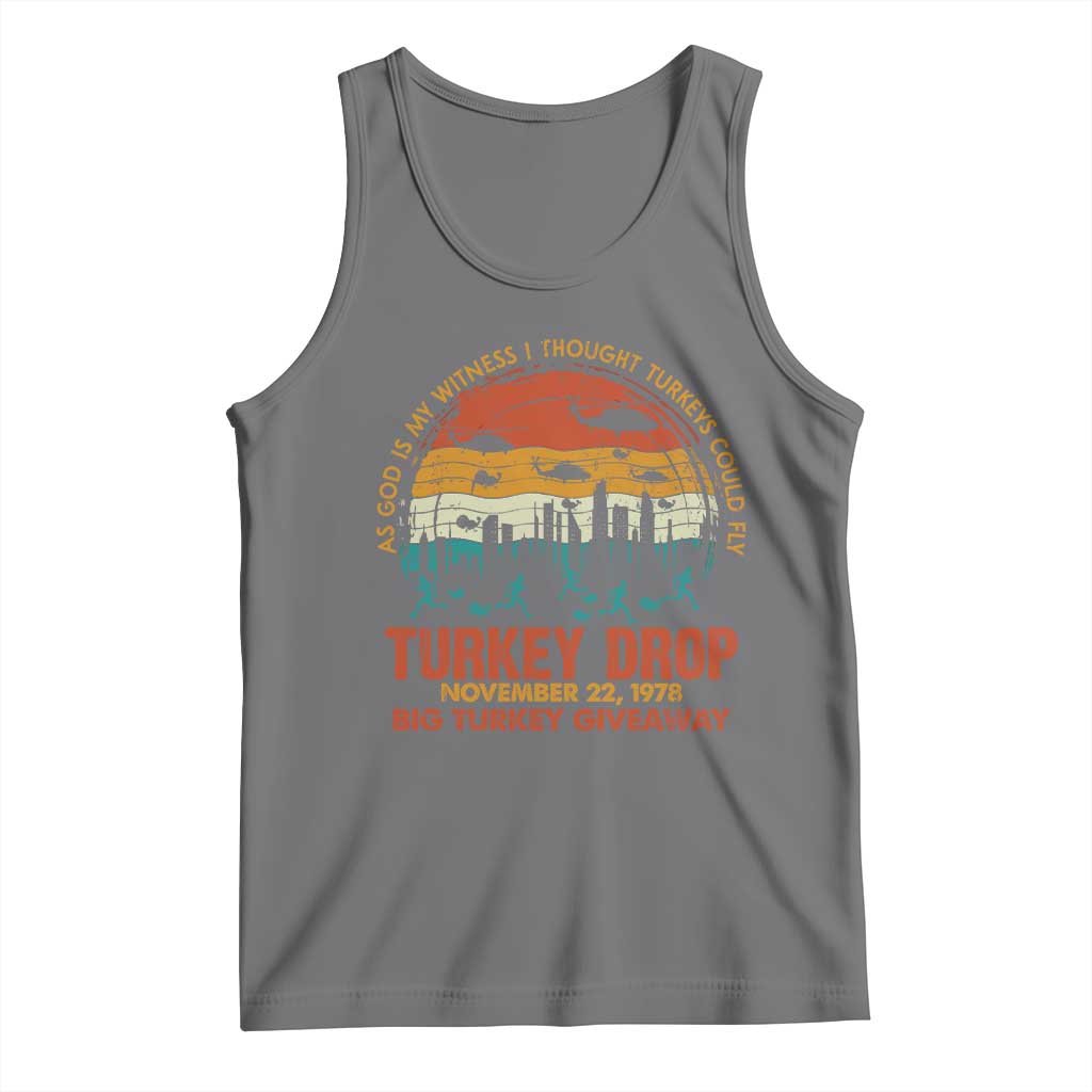 WKRP Turkey Drop Tank Top Funny Thanksgiving Day First Annual WKRP - Wonder Print Shop