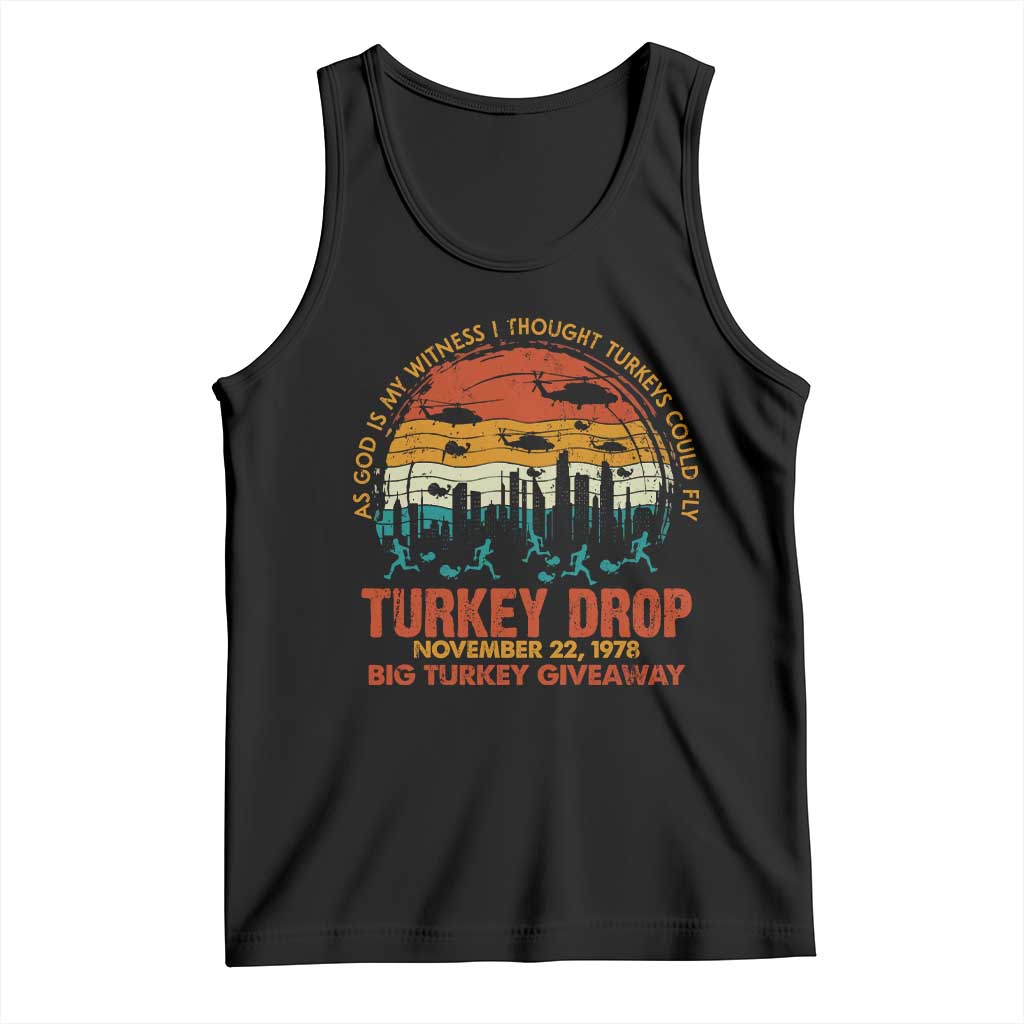 WKRP Turkey Drop Tank Top Funny Thanksgiving Day First Annual WKRP - Wonder Print Shop