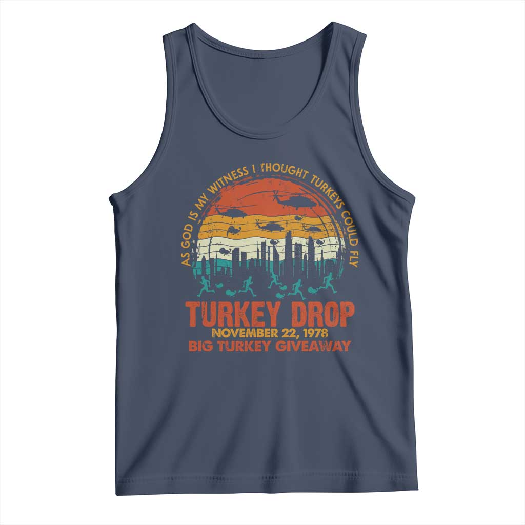 WKRP Turkey Drop Tank Top Funny Thanksgiving Day First Annual WKRP - Wonder Print Shop