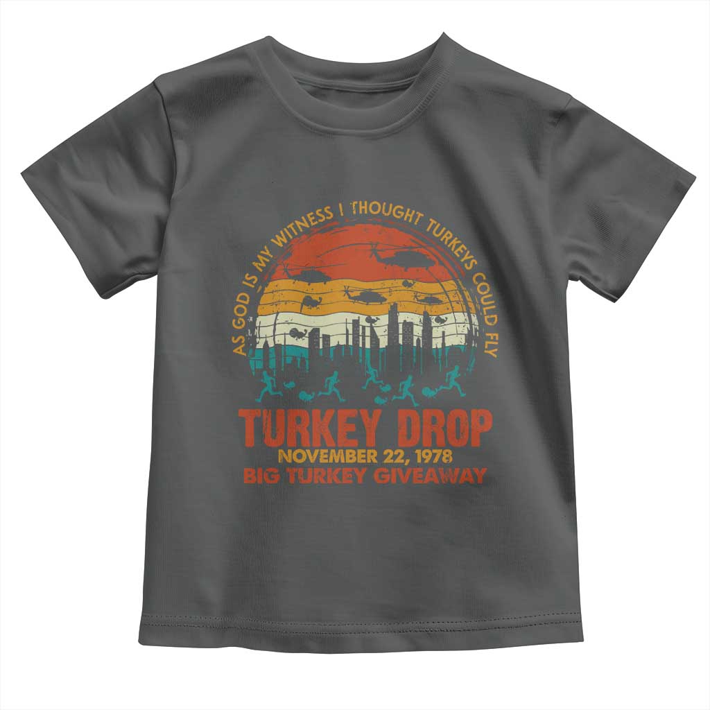 WKRP Turkey Drop Toddler T Shirt Funny Thanksgiving Day First Annual WKRP - Wonder Print Shop