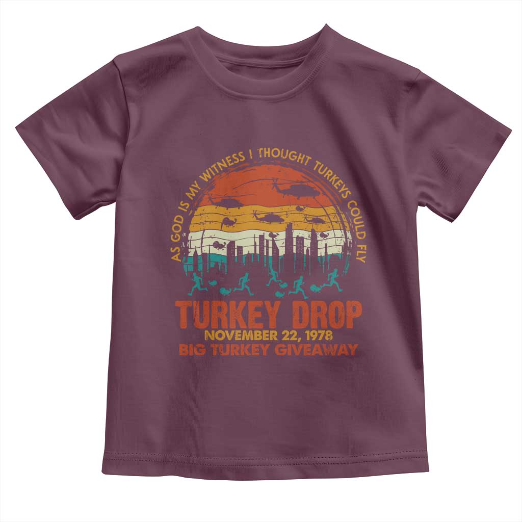 WKRP Turkey Drop Toddler T Shirt Funny Thanksgiving Day First Annual WKRP - Wonder Print Shop