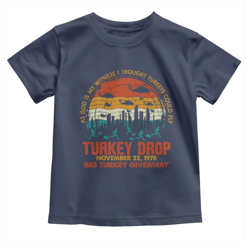 WKRP Turkey Drop Toddler T Shirt Funny Thanksgiving Day First Annual WKRP - Wonder Print Shop