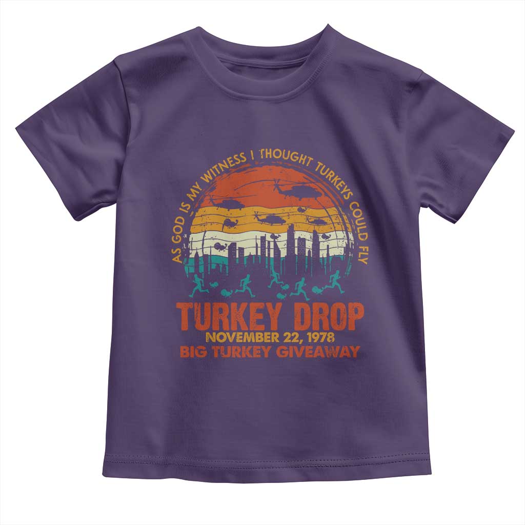 WKRP Turkey Drop Toddler T Shirt Funny Thanksgiving Day First Annual WKRP - Wonder Print Shop