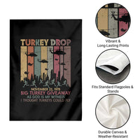 WKRP Turkey Drop Garden Flag Retro First Annual WKRP Funny Thanksgiving Day - Wonder Print Shop