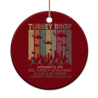 WKRP Turkey Drop Ceramic Ornament Retro First Annual WKRP Funny Thanksgiving Day - Wonder Print Shop