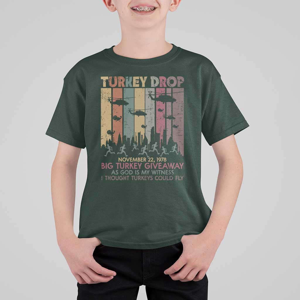 WKRP Turkey Drop T Shirt For Kid Retro First Annual WKRP Funny Thanksgiving Day - Wonder Print Shop