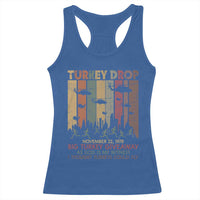 WKRP Turkey Drop Racerback Tank Top Retro First Annual WKRP Funny Thanksgiving Day - Wonder Print Shop