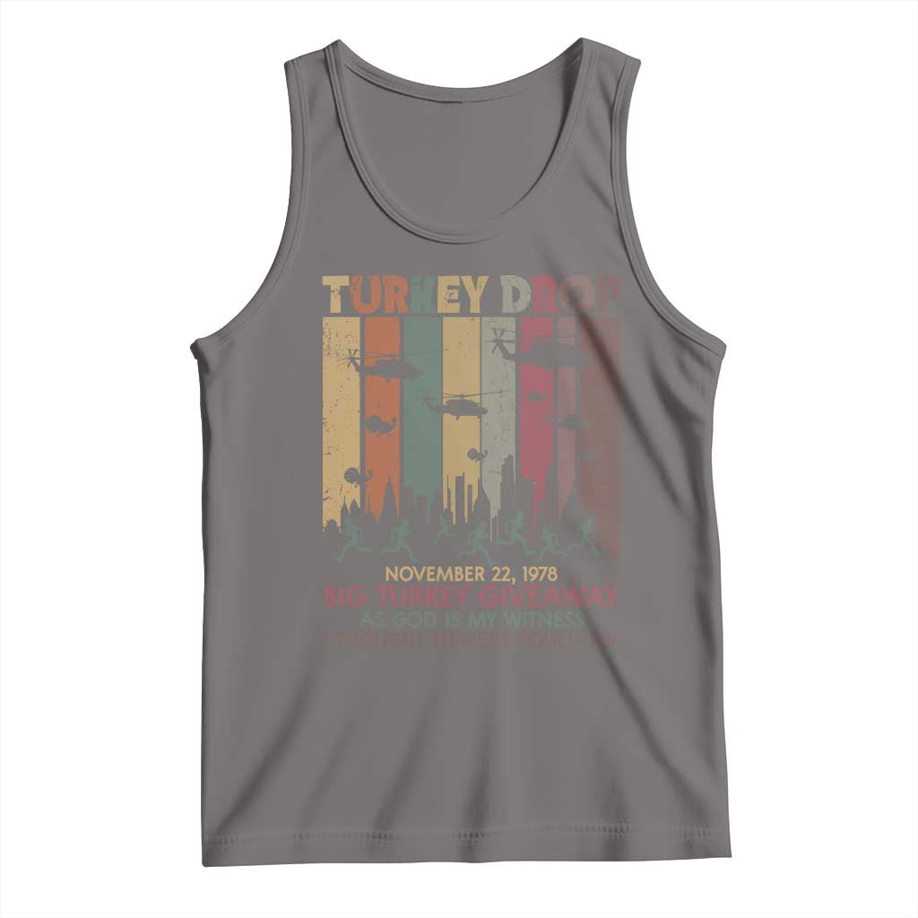 WKRP Turkey Drop Tank Top Retro First Annual WKRP Funny Thanksgiving Day - Wonder Print Shop