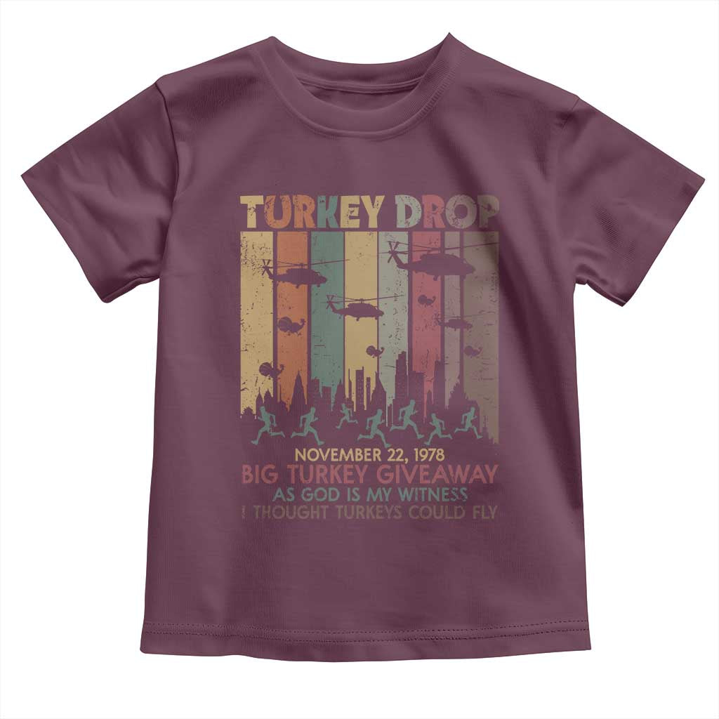 WKRP Turkey Drop Toddler T Shirt Retro First Annual WKRP Funny Thanksgiving Day - Wonder Print Shop