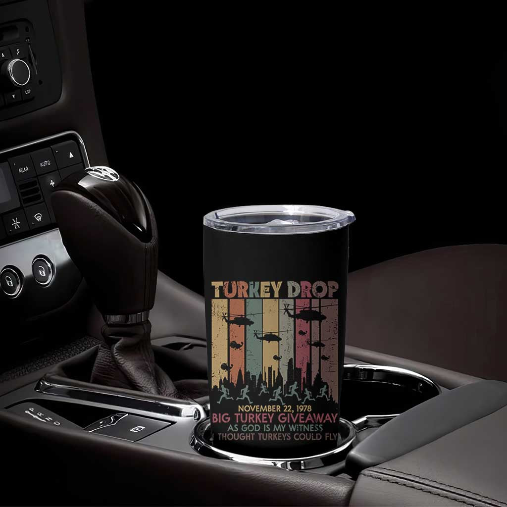 WKRP Turkey Drop Tumbler Cup Retro First Annual WKRP Funny Thanksgiving Day - Wonder Print Shop