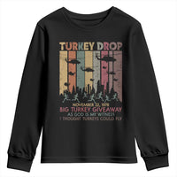 WKRP Turkey Drop Youth Sweatshirt Retro First Annual WKRP Funny Thanksgiving Day - Wonder Print Shop
